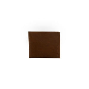 portefeuille en cuir recyclé origami WOODSTAG leather wallet brun foncé