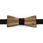 Charger l&#39;image dans la galerie, Nœud Papillon en bois belge personnalisable mariage WOODSTAG noyer black tie

