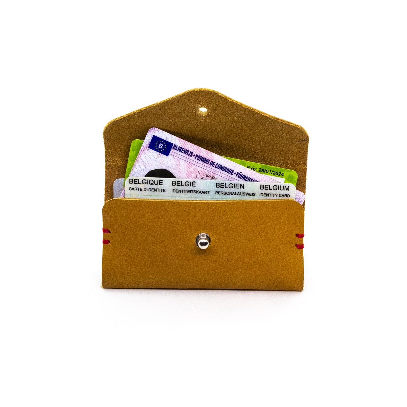 porte-cartes en cuir WOODSTAG recycle made in Belgique