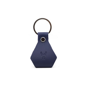 Porte-clés en cuir recyclé WOODSTAG bleu