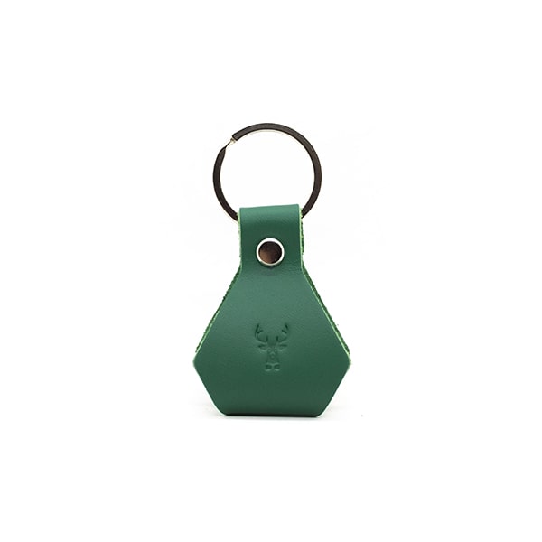 Porte-clés en cuir recyclé WOODSTAG vert