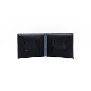 portefeuille en cuir recyclé origami WOODSTAG leather wallet noir