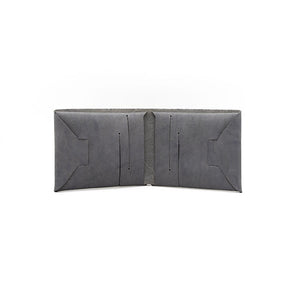 portefeuille en cuir recyclé origami WOODSTAG leather wallet gris