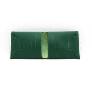 portefeuille en cuir recyclé origami WOODSTAG leather wallet vert