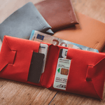 Charger l&#39;image dans la galerie, portefeuille en cuir recyclé origami WOODSTAG leather wallet
